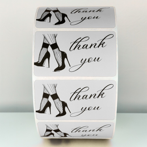 Chic Thank You Stickers - High Heels & Stockings Design Small Business Packaging - Picture 10 of 11